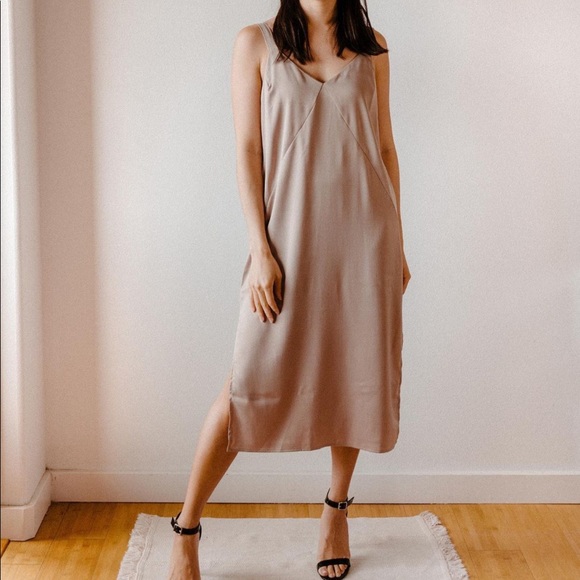 Nude Satin Dress - Picture 2 of 2